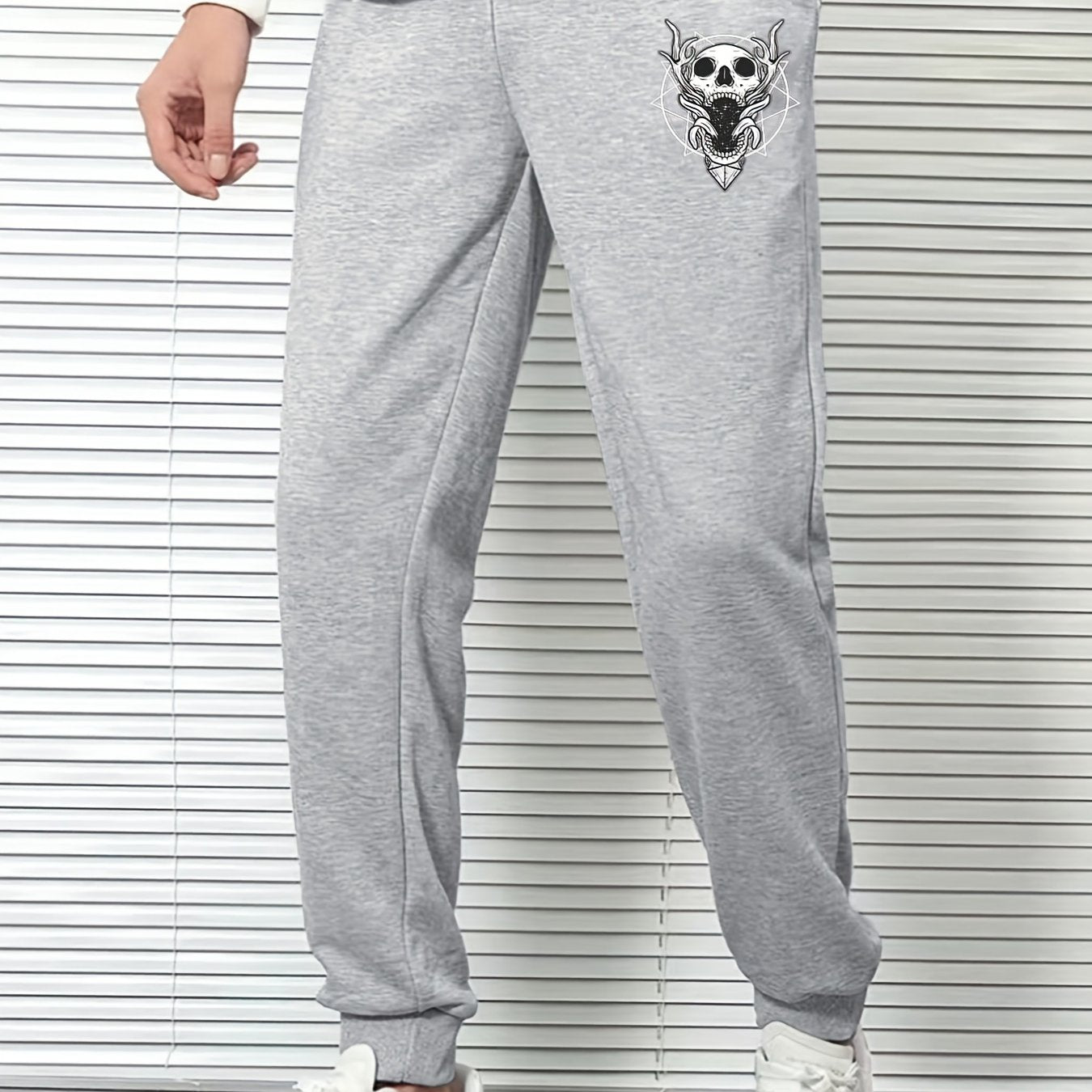 Skull Print Men's Sports Trousers Casual Joggers Pants