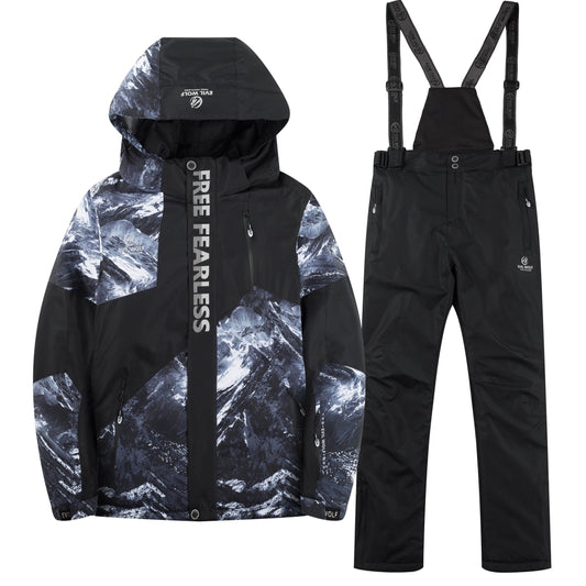 Men's Tie Dye Hooded Jacket & Trouser Ski Suit