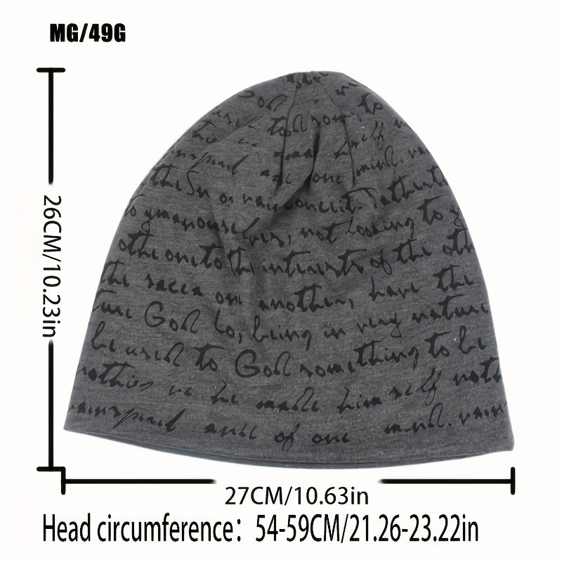 Retro Letter Brimless Pullover Hat For Men Women
