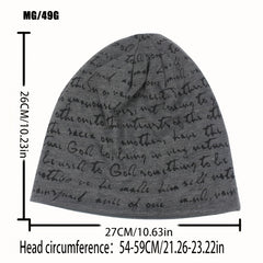 Retro Letter Brimless Pullover Hat For Men Women