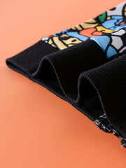 Boys Cartoon Character Jacket Long Sleeves Zipper Stand Collar