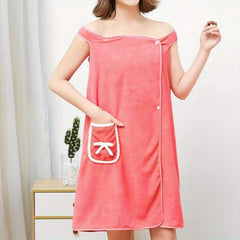Coral Velvet Bathrobes for Women Wearable Bath Towels