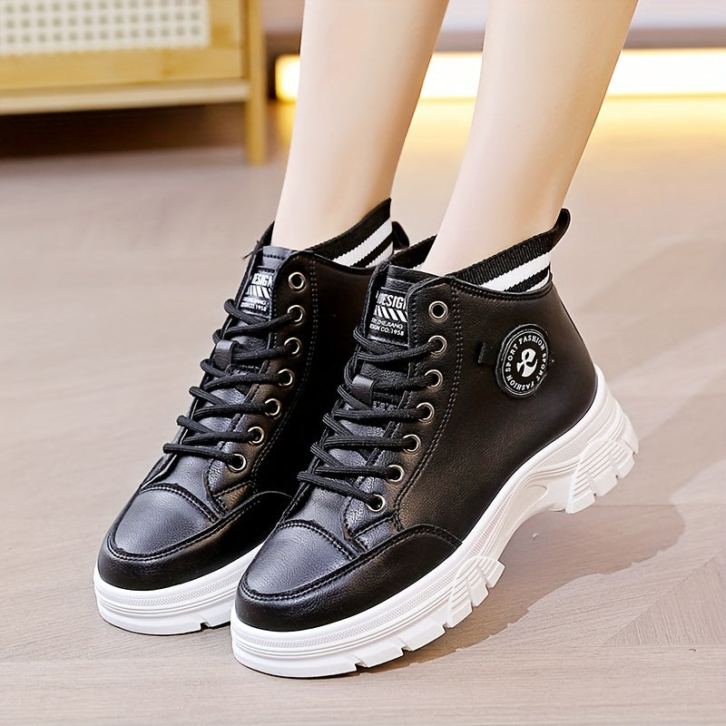 Women's Winter Lace-up Athletic Shoes with Ankle Boots