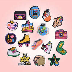 17Pcs Cartoon Shoe Charms for Clog Sandals - Party Favors & Birthday Decorations