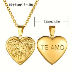 Heart Locket Necklace Tree Of Life Memorial