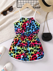 Girls Colorful Doodle Cami Jumpsuit for Summer Party