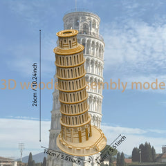 3D Wooden Puzzle Leaning Tower of Pisa DIY Model Toy