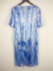 Casual Dress Women's Plus Star Print Short Sleeve Round Neck Dress