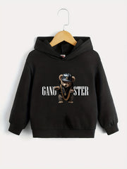 Hip Hop Bear Print Boys Hooded Sweatshirt