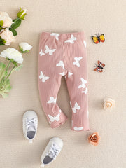Baby Girls Butterfly Print Cotton Pants for Spring/Autumn