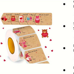 250 Heart Stickers Roll Gift Series Adhesive Labels