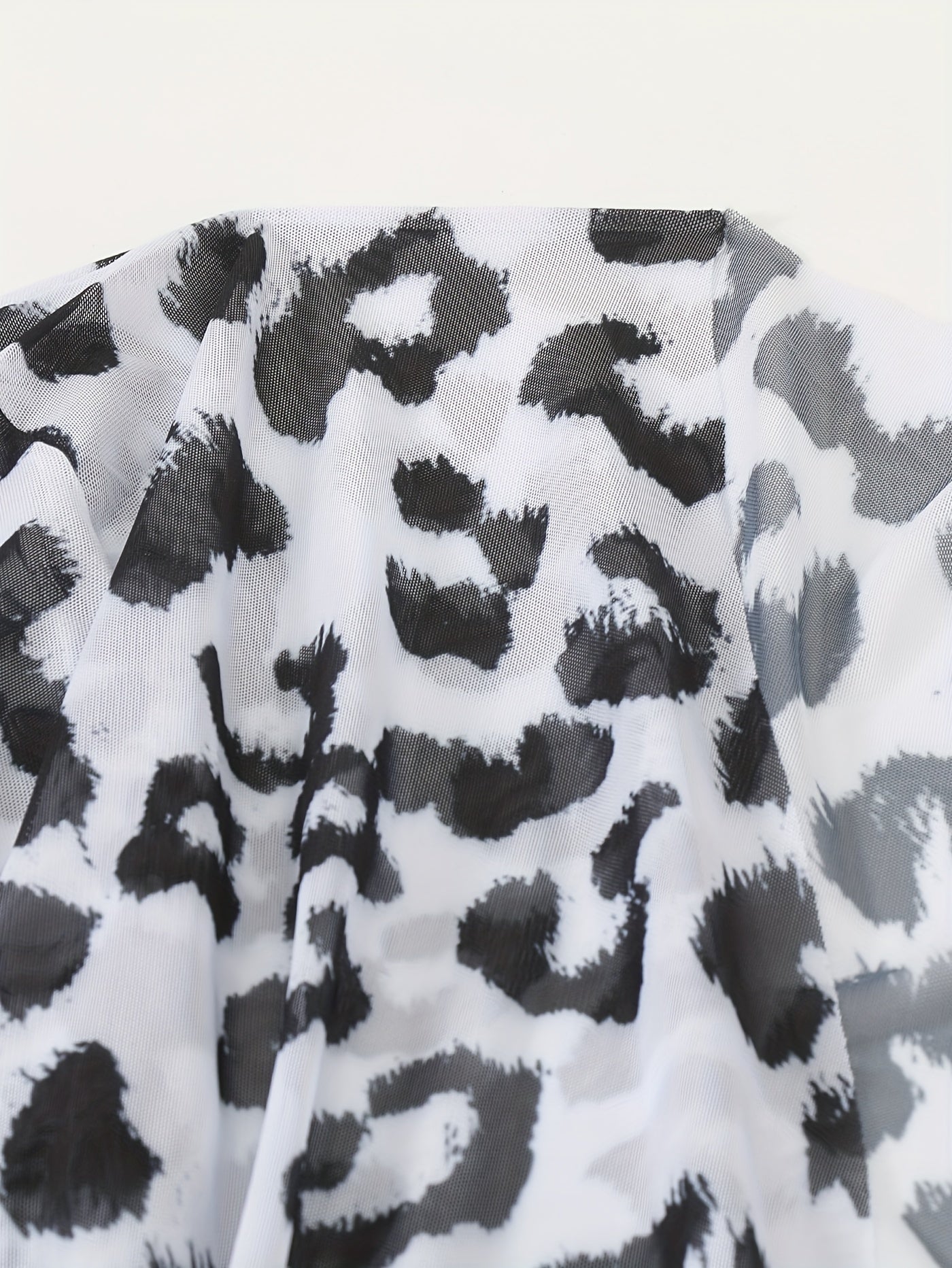 Leopard Print Long Sleeve Cover Up