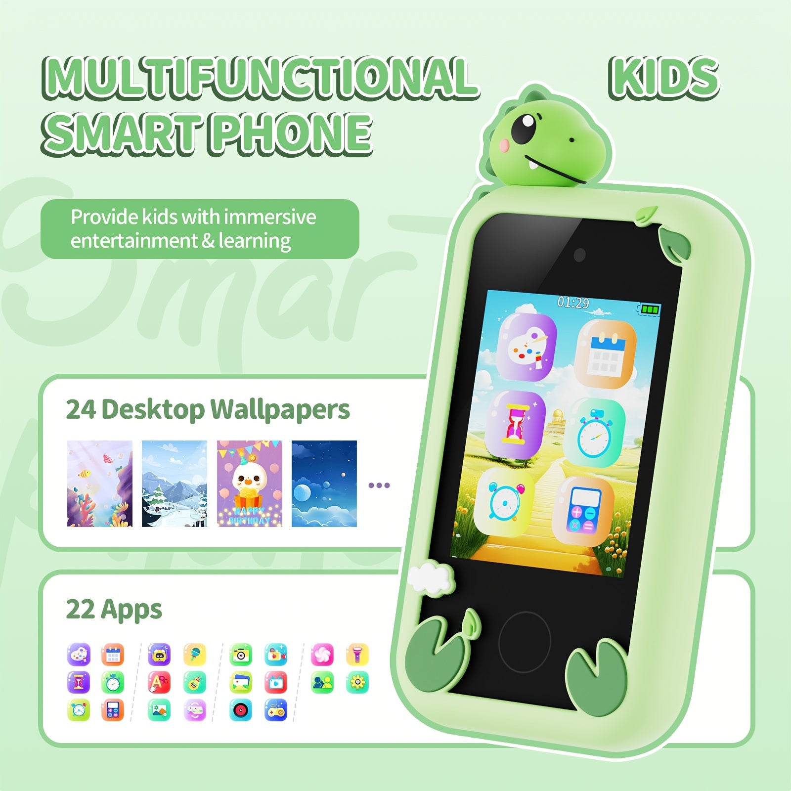 INOCTI Kids Smart Phone for Girls Educational Toy, Christmas Birthday Gift