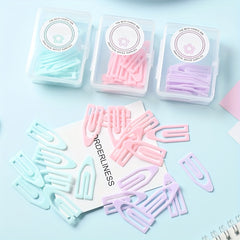 20 Packs Macaron Boat Paper Clips Small Fresh Creative Box Different Sizes