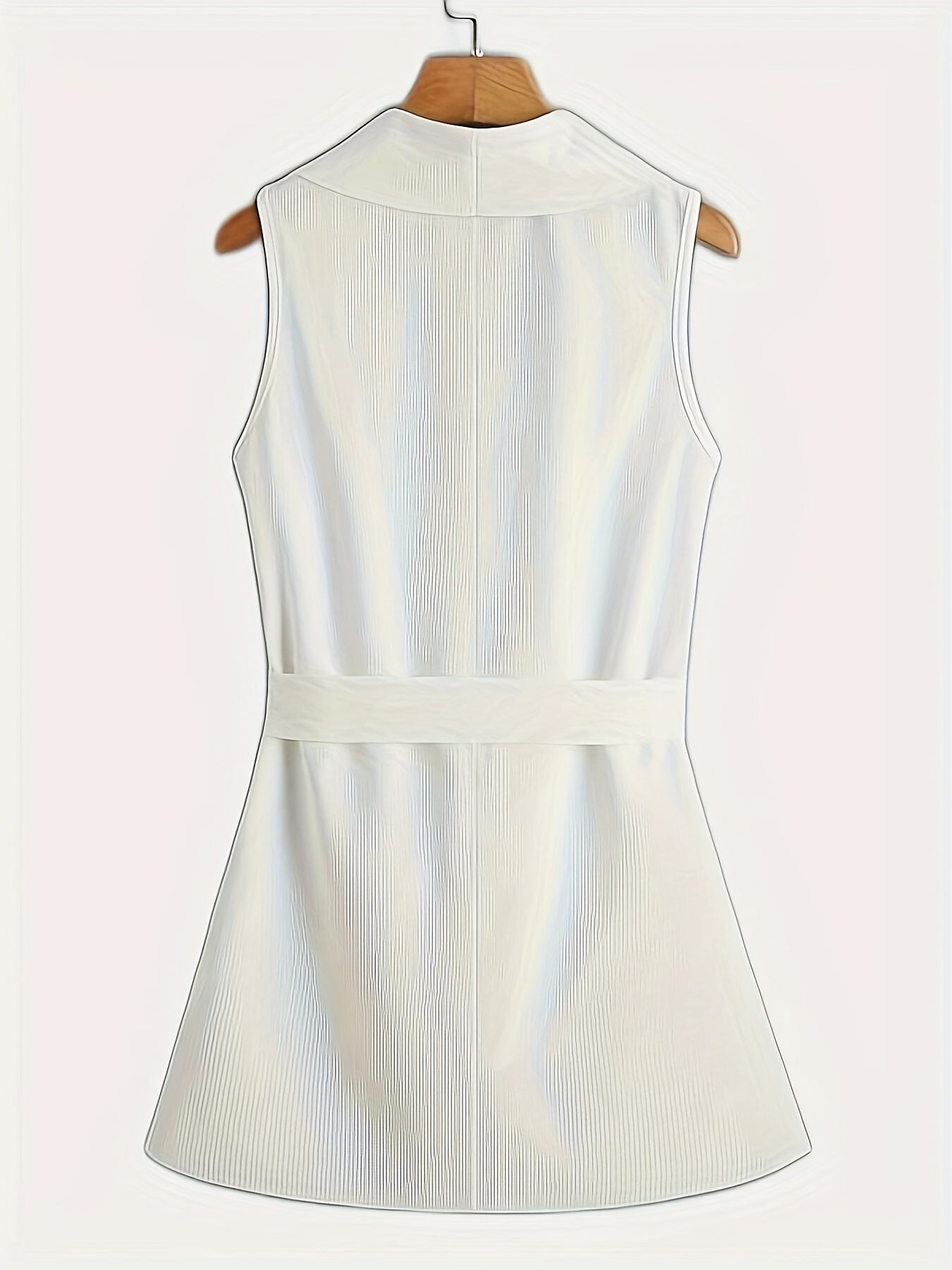 Solid Open Front Vest Casual Sleeveless Women's Clothing