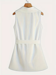 Solid Open Front Vest Casual Sleeveless Women's Clothing
