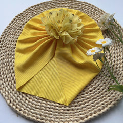 Soft Elastic Strip Flower Baby Hat for Girl