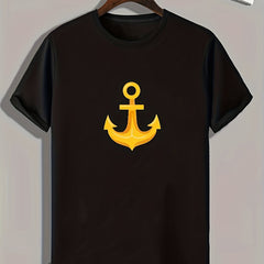 Anchor Pattern Men's Sports T-Shirt Graphic Tee for Fitness Activities