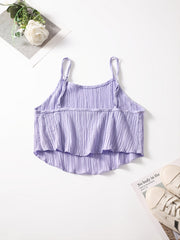 2pcs Set Crop Cami Top & Solid Shorts