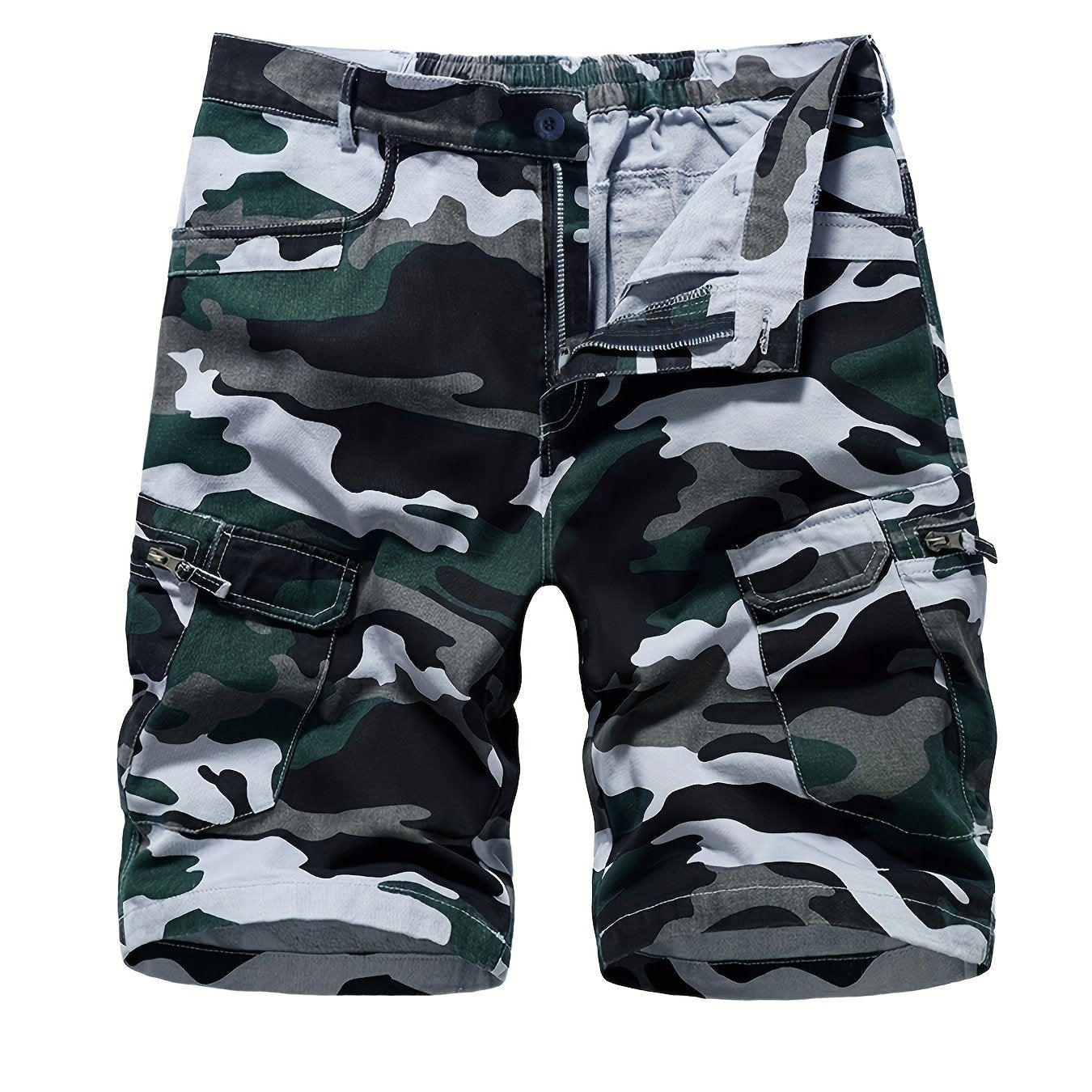 Men's Camo Denim Shorts - Casual Street Style for Summer
