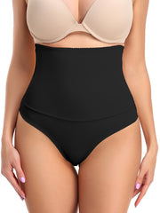 Lace Stitching Thong High Waist Tummy Control Slimming Panties