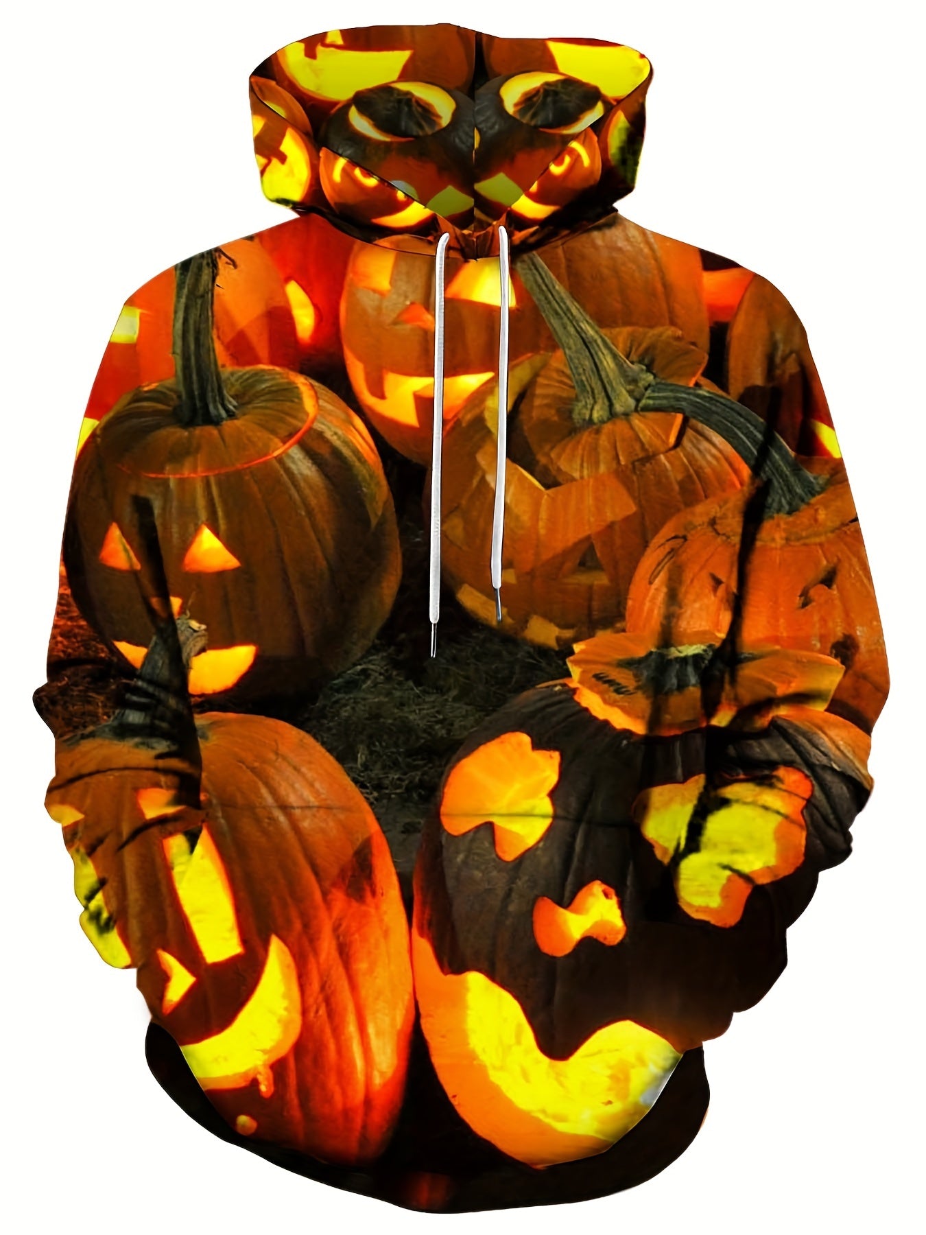 Men's Halloween Pumpkin Print Hoodie Active Breathable Sweatshirt