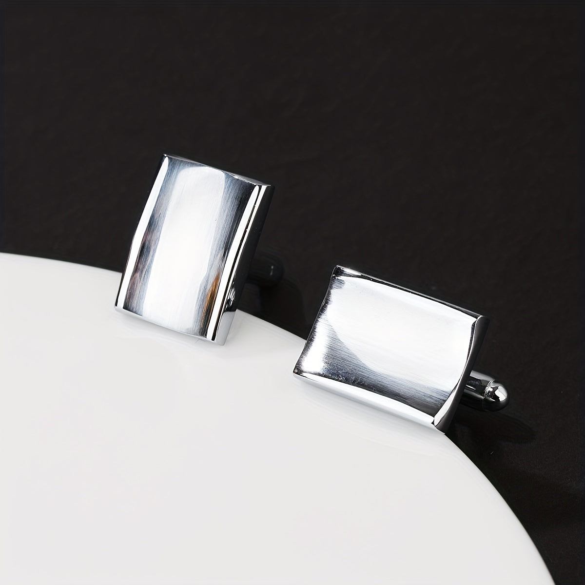 Concave Smooth Surface French Cufflinks Pair