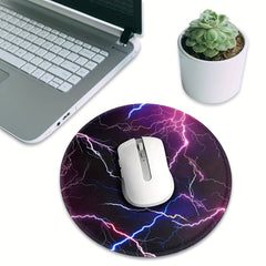 Lightning Pattern Mouse Pad 20x20cm for Gaming Computer Work Non-Slip Edge
