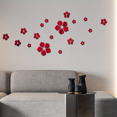 18pcs 6.1" Acrylic Flowers Adhesive Home Decoration Indoor Outdoor