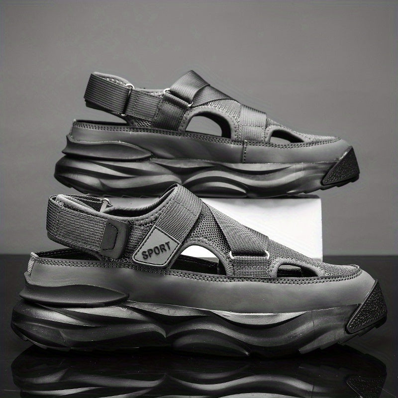 Men's Platform Sandals Hook And Loop Fastener Shoes
