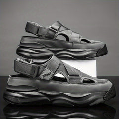 Men's Platform Sandals Hook And Loop Fastener Shoes