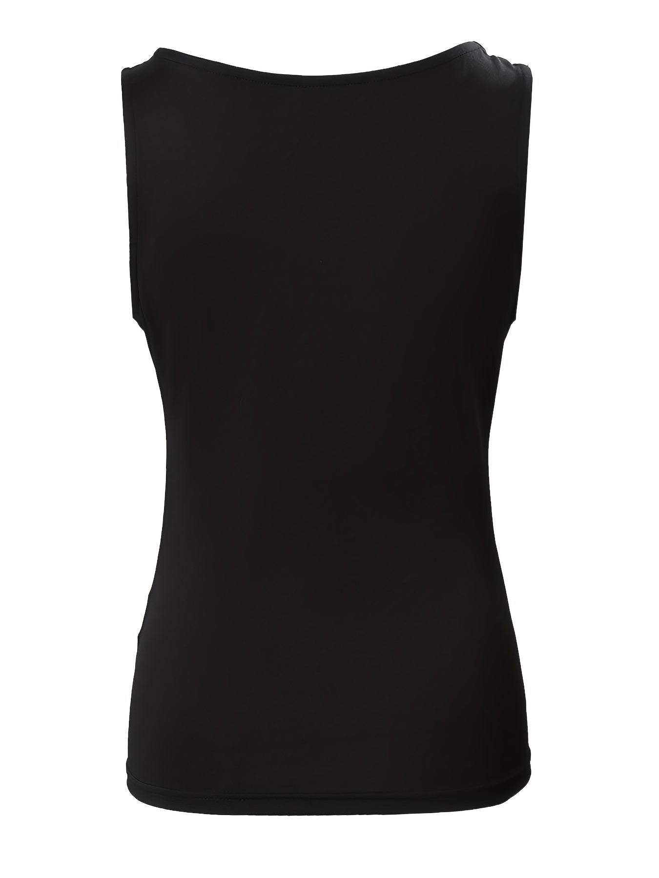 Colorblock Button Decor Tank Top V Neck Sleeveless Top