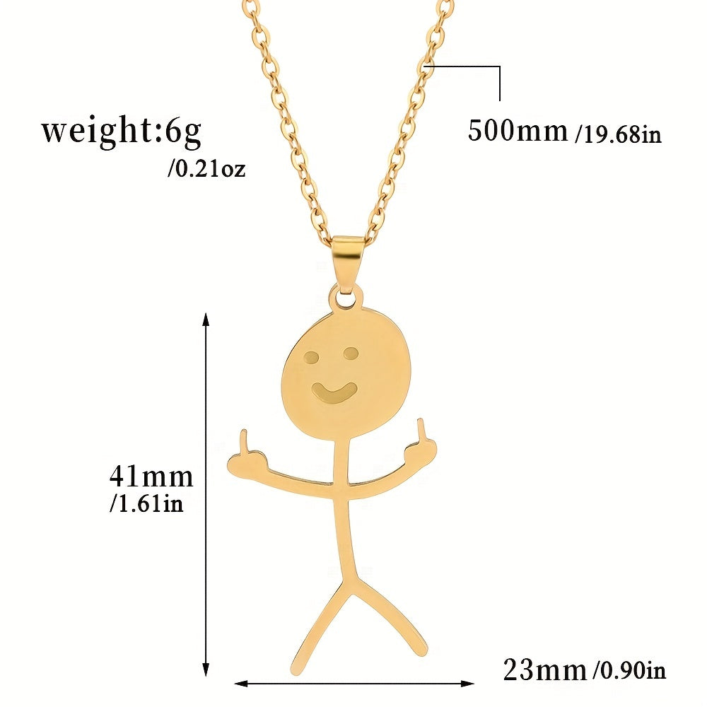Hip Hop Fun Graffiti Necklace Titanium Steel Chain