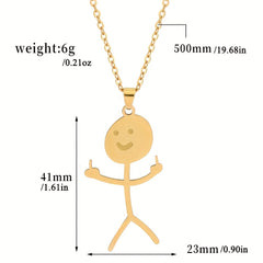 Hip Hop Fun Graffiti Necklace Titanium Steel Chain