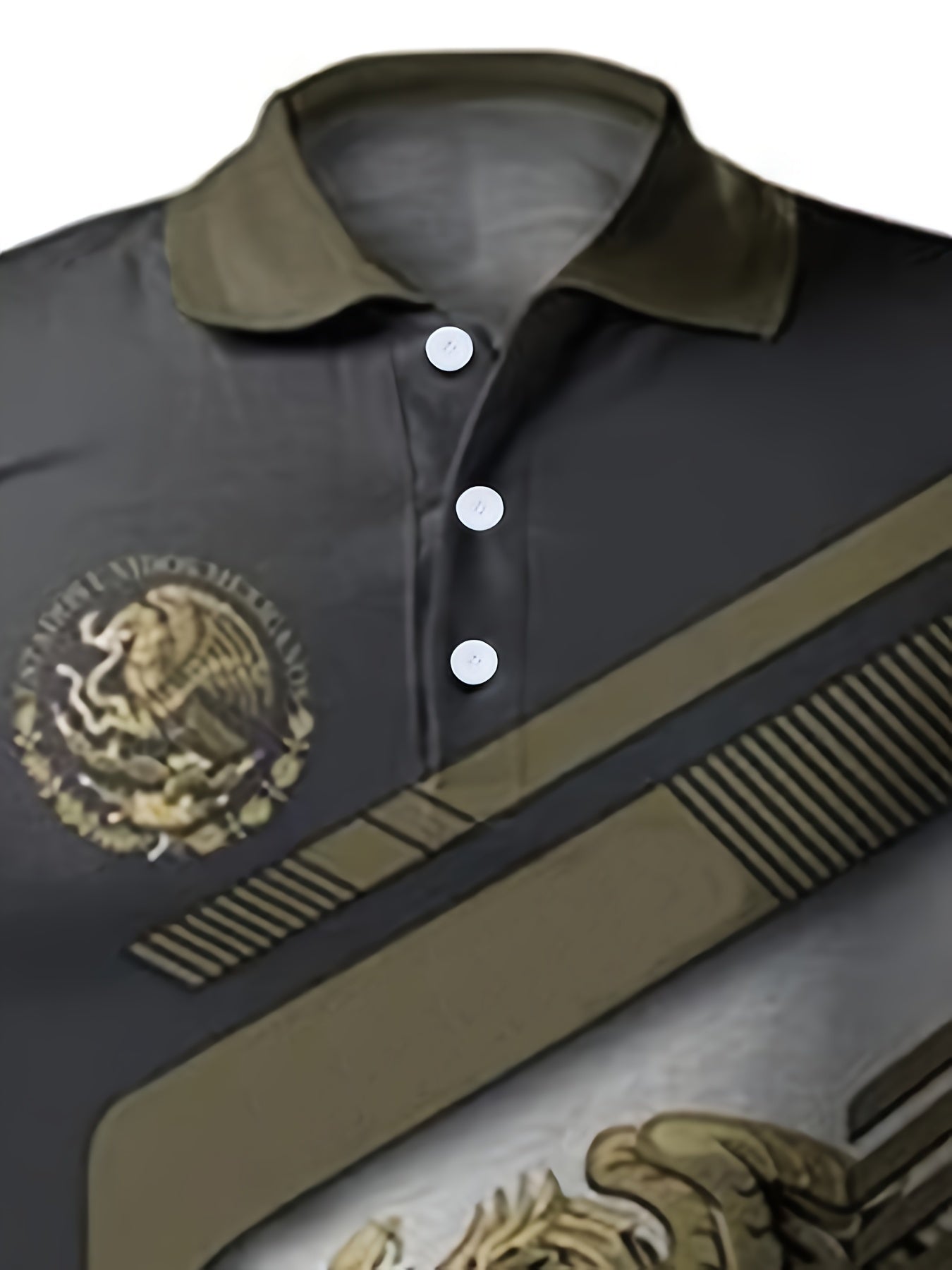 Mexico Eagle Holding Snake Pattern Men's Short Sleeve Shirt