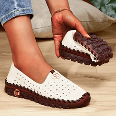 Women's Hollow Out Flat Loafers Slip On Shoes Casual Low Top Flats
