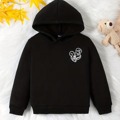 Funny Bear Print Kid's Hoodie Halloween Style Long Sleeve Top
