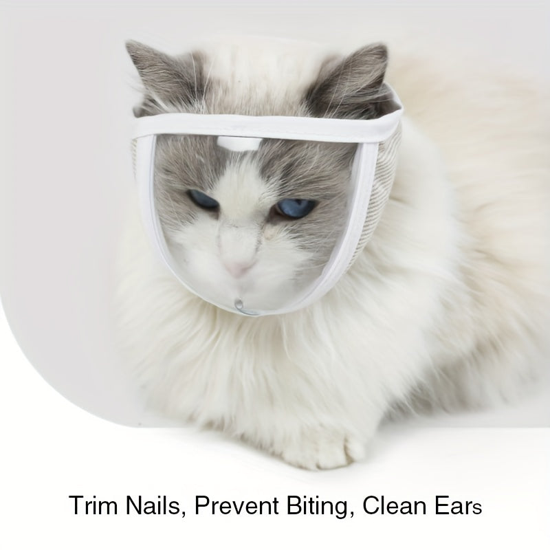 Transparent Cat Eye Mask for Grooming and Cleaning