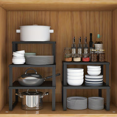 Stylish Multifunctional Stainless Steel Rack for Kitchen Storage