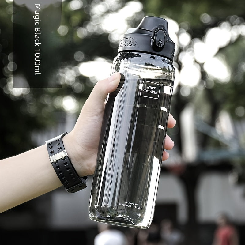 1000ml Portable Water Bottle Flip Top Bottle with Scale for Outdoor Travel