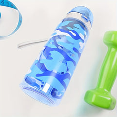 600ml Leakproof Water Cup Camouflage Flip Top Bottle for Outdoor Sports & Travel