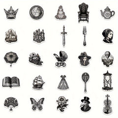 50pcs Medieval Style Phone Case Graffiti Stickers DIY Waterproof Decoration