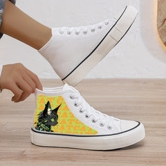 Cat Print Plush Lined Chunky Canvas Sneakers Fall Winter Warm Non Slip Shoes