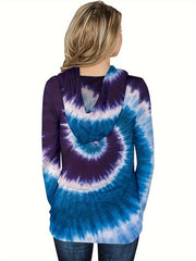 Tie Dye Long Sleeve Hoodie with Pockets