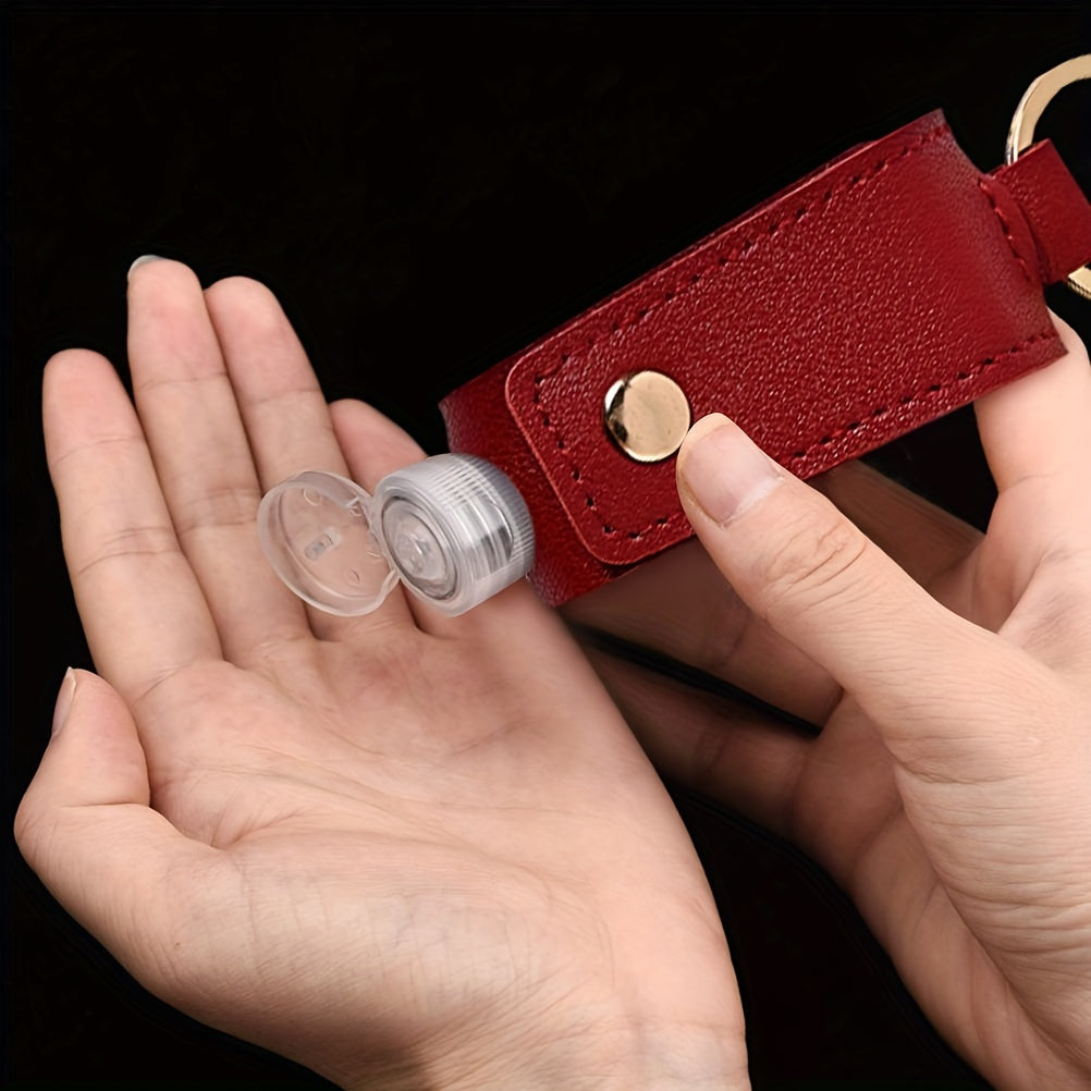 5pcs 30ML Dispenser Bottle Tassel Keychain PU Leather Case Empty Bottle Keychain