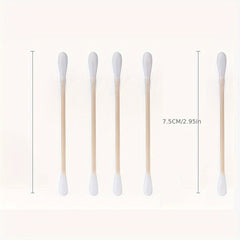 500pcs/100pcs Pointed Round Cotton Swabs Disposable Ear Pick Cleaning Sticks