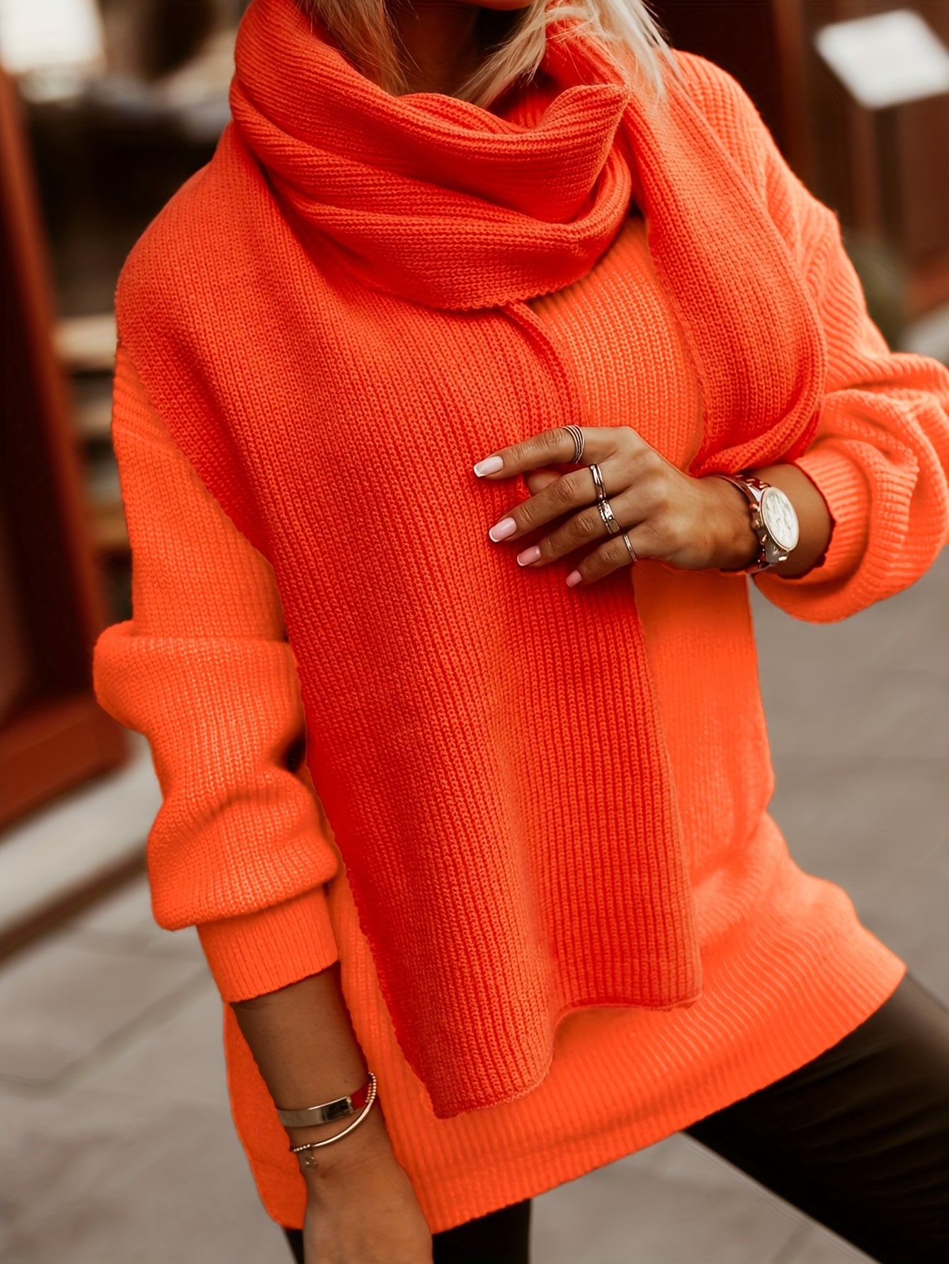 Casual Sweater Women's Solid Long Sleeve Round Neck Pullover Jumper