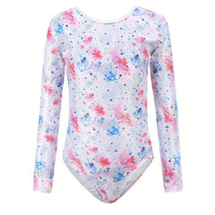 Girls Long Sleeve Ballet Leotard Stretchy Dance Suit