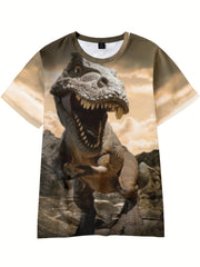 3D Print T Rex T Shirt for Boys - Summer Outdoor Fun