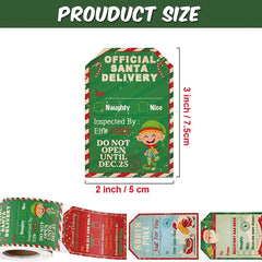 Christmas Holiday Stickers Roll Vintage Label Gift Wrapping 200 Stickers